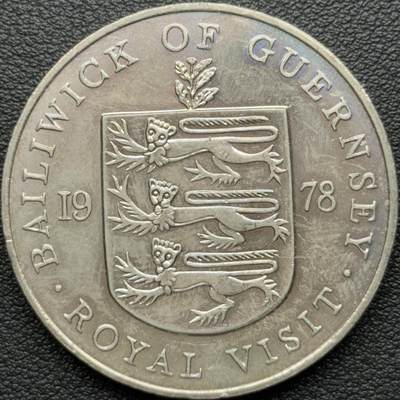 ＜星葵钱币社＞散币克朗场第68期·1月23日发货 - 根西岛1978年皇家访问25便士克朗型纪念币