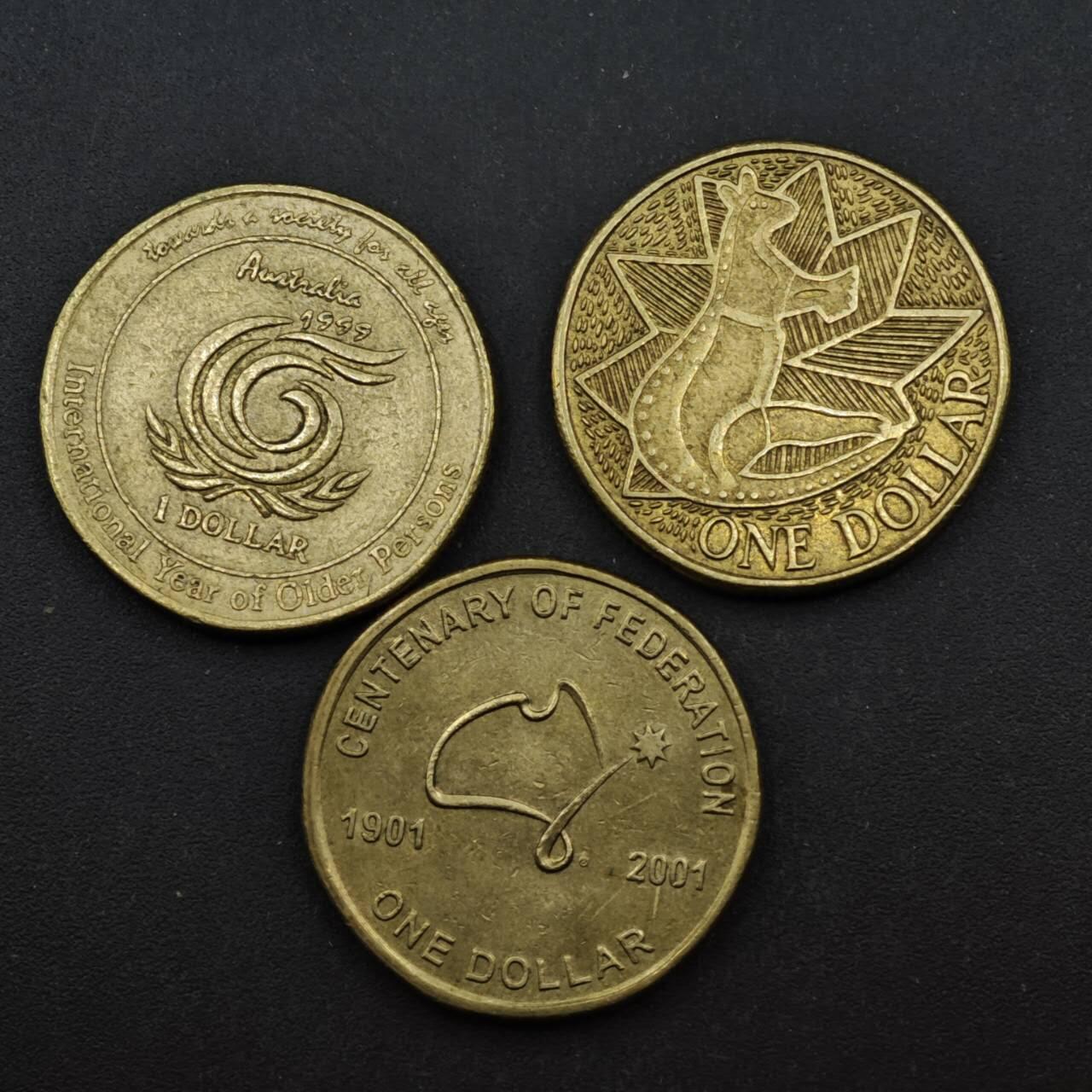 【淘币小摊】实时拍第八百五十拍   散币银币场   满百包邮可预留二周 每周一统一发货   澳大利亚1元纪念币3枚