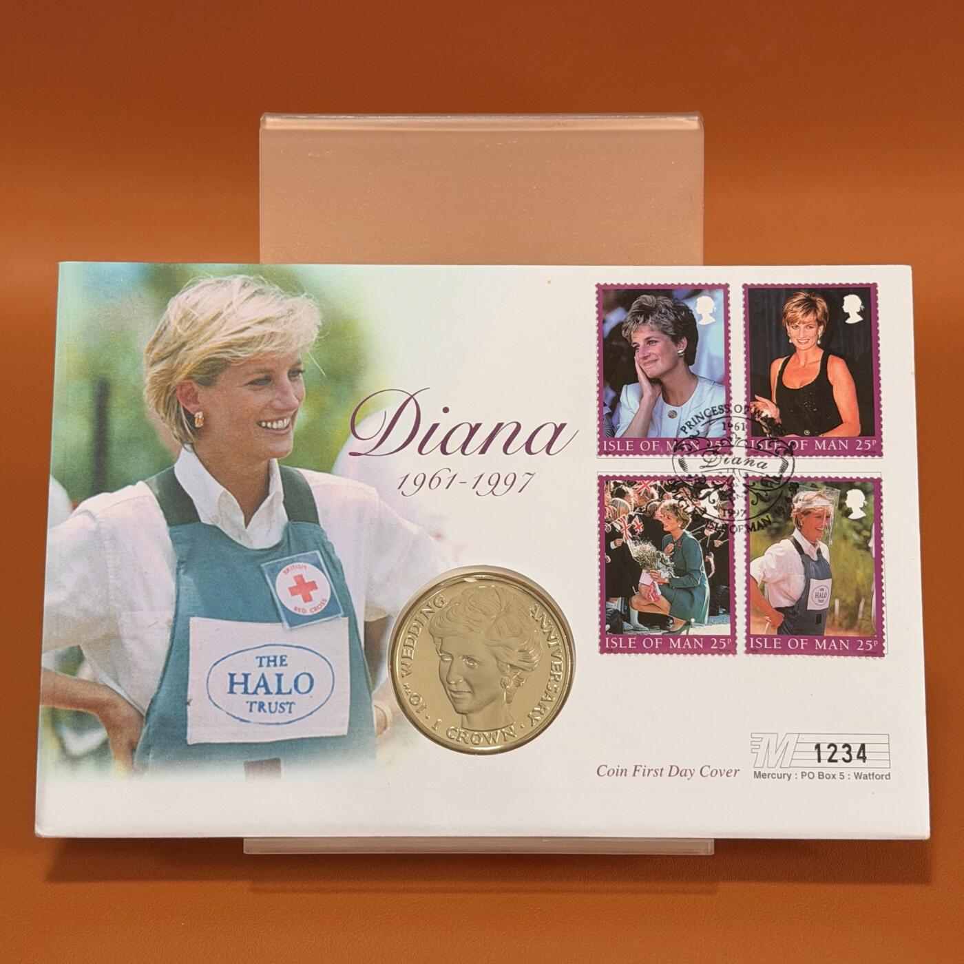 ＜星葵钱币社＞散币克朗场第68期·1月23日发货 〈邮币封〉马恩岛1991年结婚十周年·戴安娜王妃1克朗纪念币