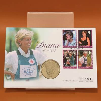 ＜星葵钱币社＞散币克朗场第68期·1月23日发货 - 〈邮币封〉马恩岛1991年结婚十周年·戴安娜王妃1克朗纪念币