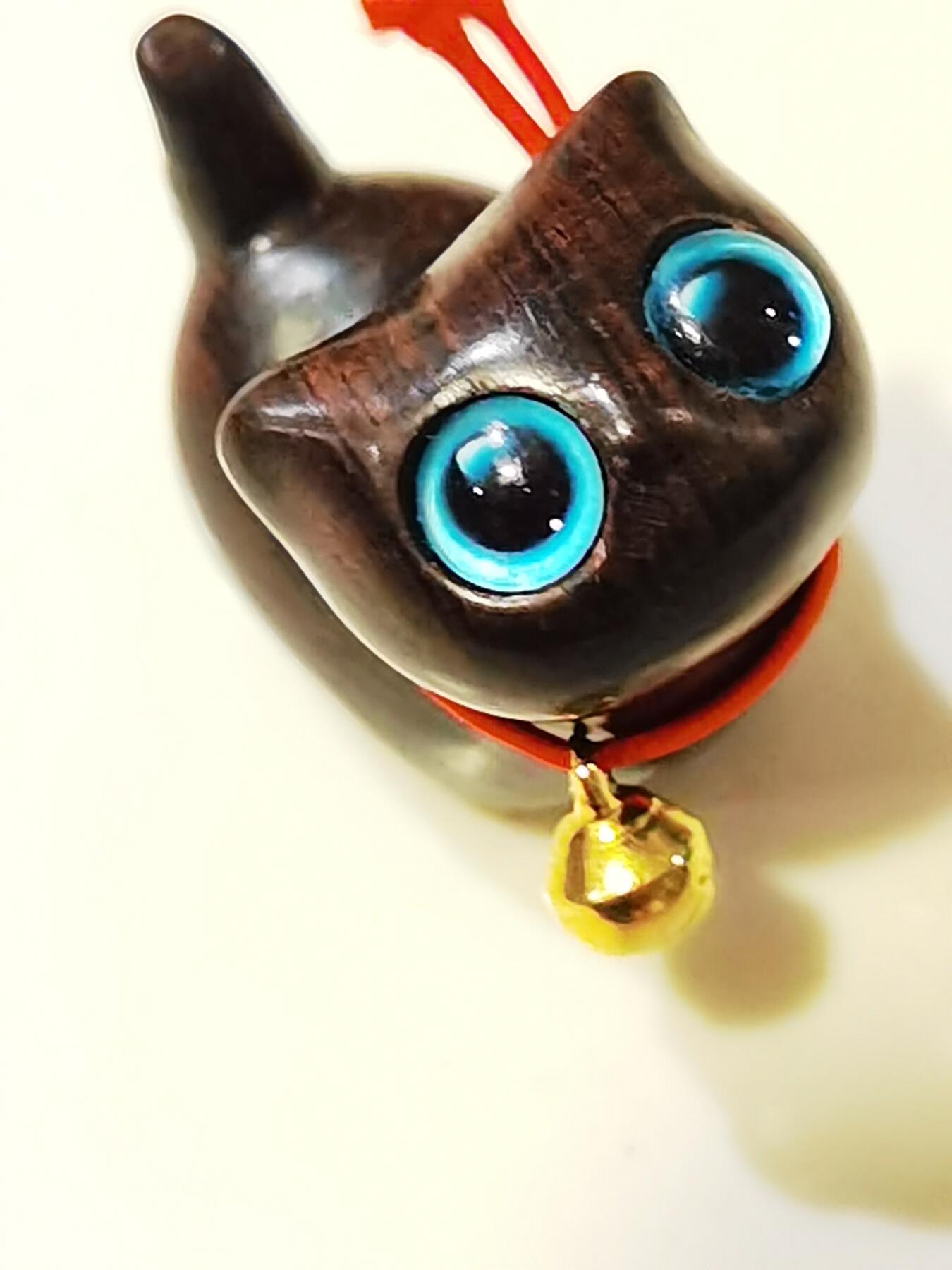 超可爱的卡姿兰大眼睛木雕小猫咪