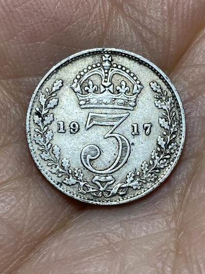 2026年第十一场(总第一百八十场）外国好品散币场(免佣金) - 英国🇬🇧1917年3便士银币(乔治五世第一版，925高银)