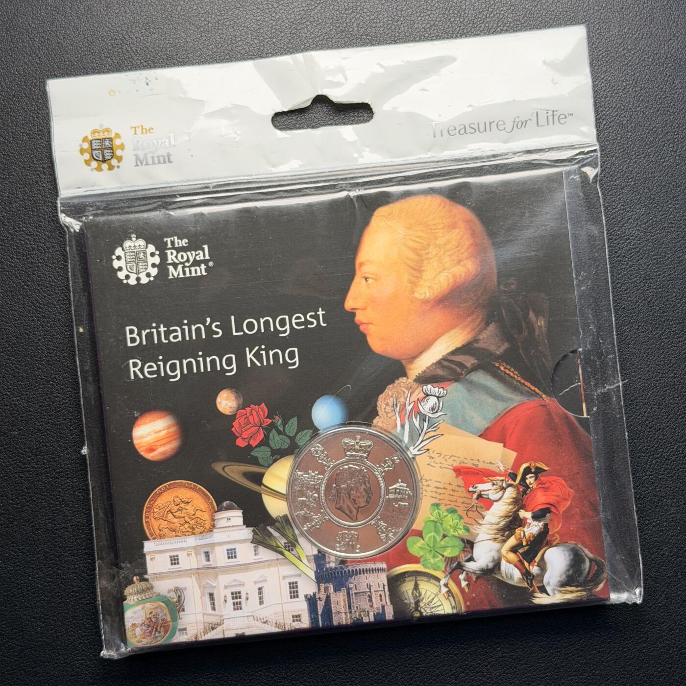 ＜星葵钱币社＞散币克朗场第68期·1月23日发货 英国2020年乔治三世逝世200周年5镑卡装克朗型纪念币