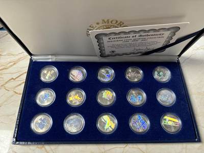 第188期拍卖 - 美国1999-2000-2001年美国州币炫彩版15枚套纪念币