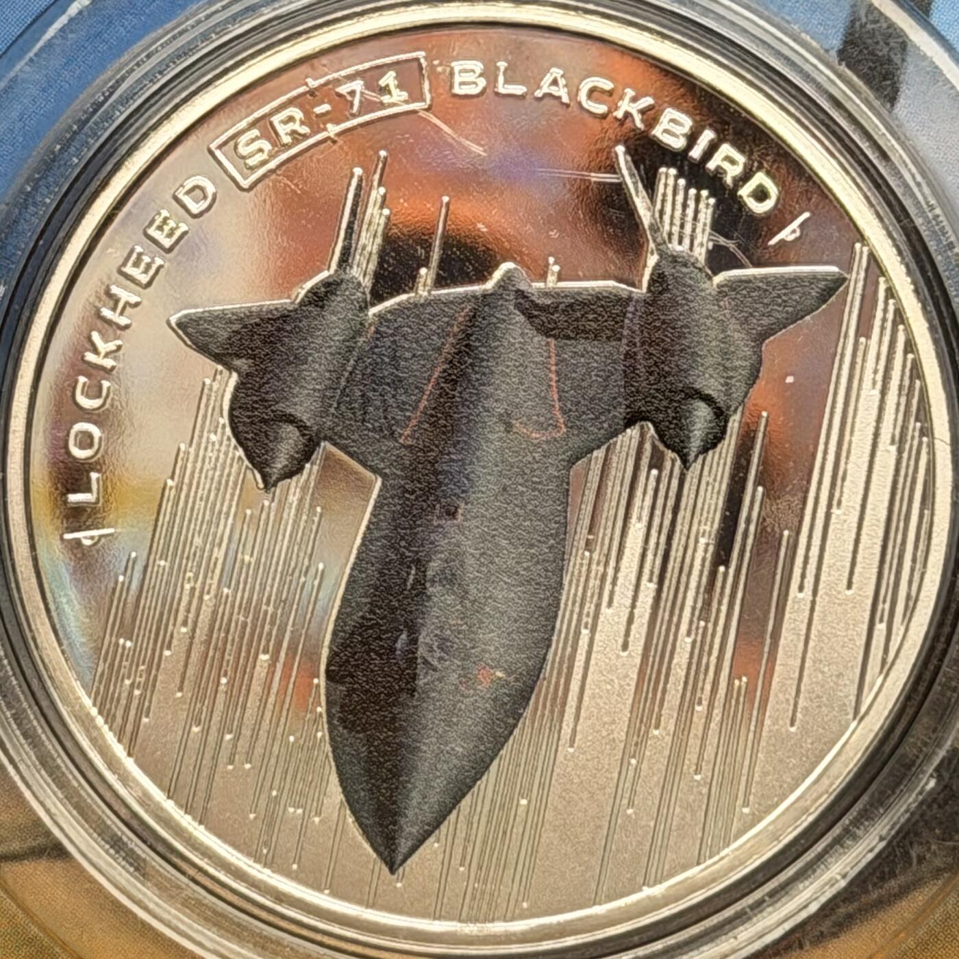 ＜星葵钱币社＞散币克朗场第68期·1月23日发货 所罗门群岛2025年洛克希德SR-71黑鸟50分卡装镀银纪念币