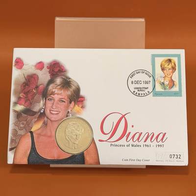 ＜星葵钱币社＞散币克朗场第68期·1月23日发货 - 〈邮币封〉乌干达1998年戴安娜王妃1000先令克朗型纪念币