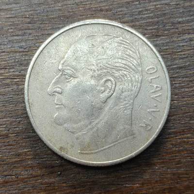 【铜匠收藏】★第138场★散币场。不寄存，30包邮。不满30元，支付5元运费。《接受代拍 代送NGC评级》 - 77【无寄存】挪威 1971年 1克朗铜镍币 奥拉夫五世 马