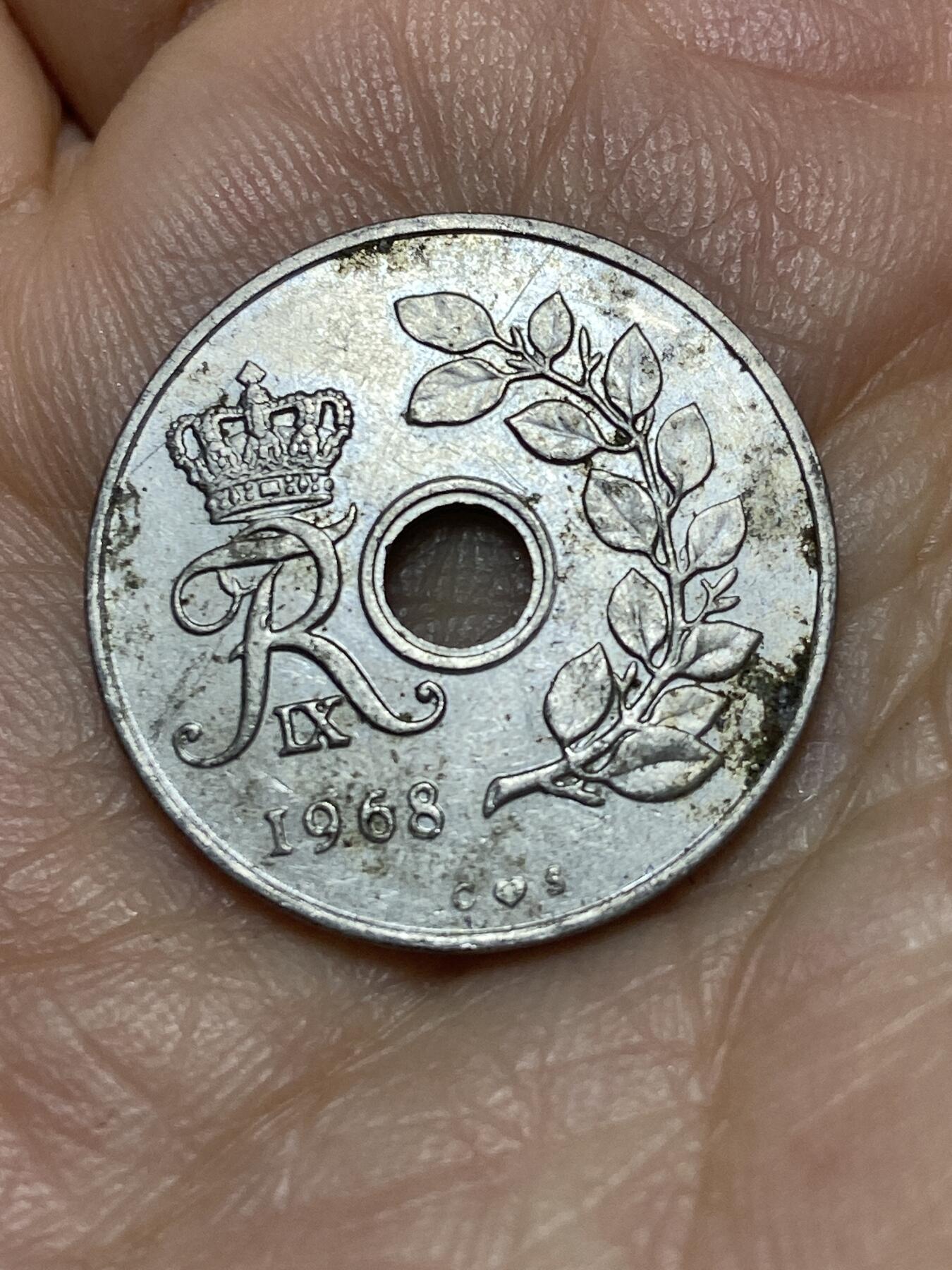 2026年第十一场(总第一百八十场）外国好品散币场(免佣金) 丹麦🇩🇰1968年25欧尔(弗雷德里克九世第四版，C; S版)