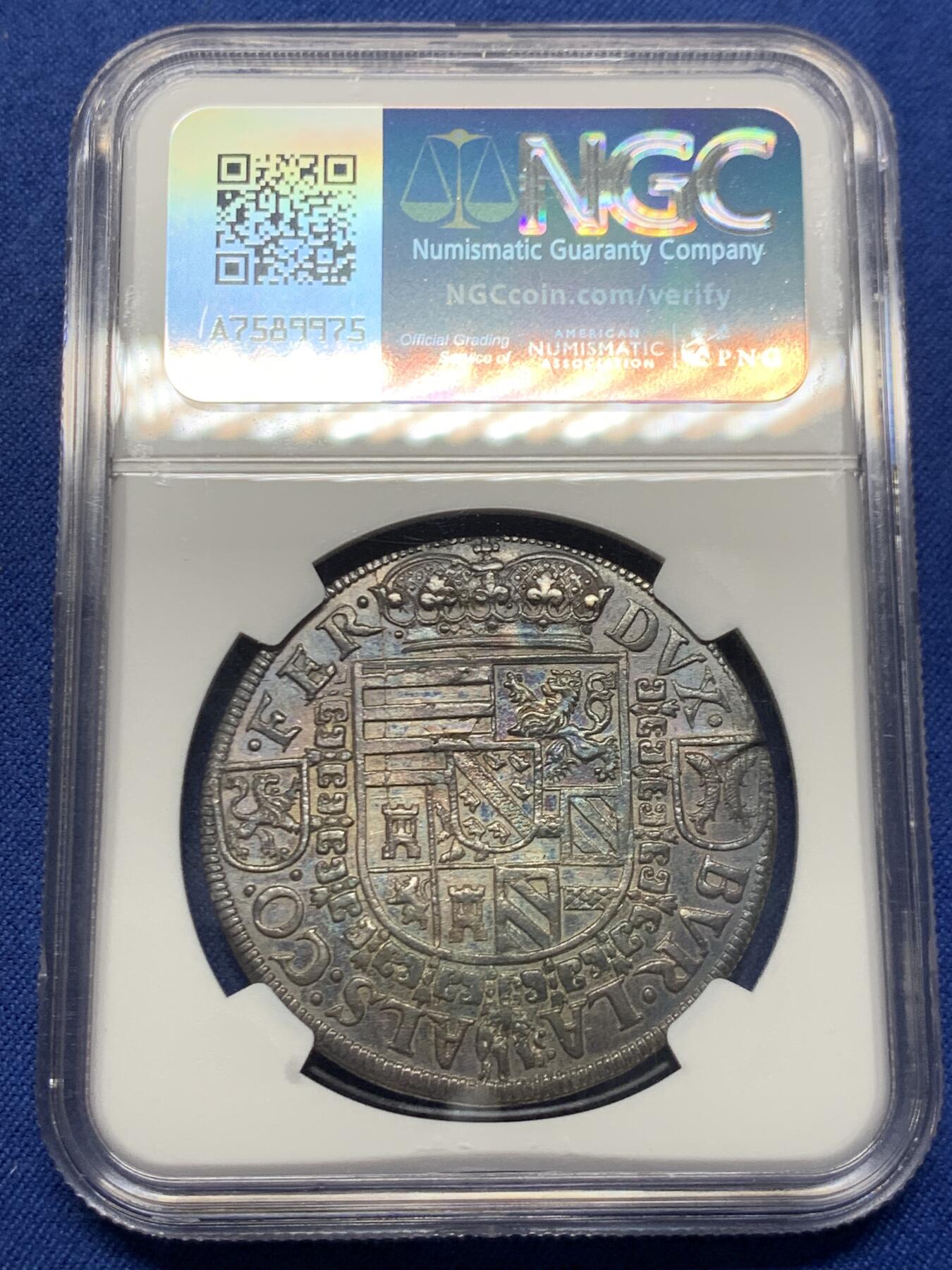 《竞宝斋》第459场 周日，周一，2场连拍 （全场包邮）欢迎送拍 NGC MS62 神圣罗马帝国 1564-95年 上阿尔萨斯陆地伯国 泰勒大银币 稀少昂西塞姆厂别 背面带双鱼图标