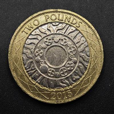 【淘币小摊】实时拍第八百五十拍   散币银币场   满百包邮可预留二周 每周一统一发货   - 英国2015年2镑双色币