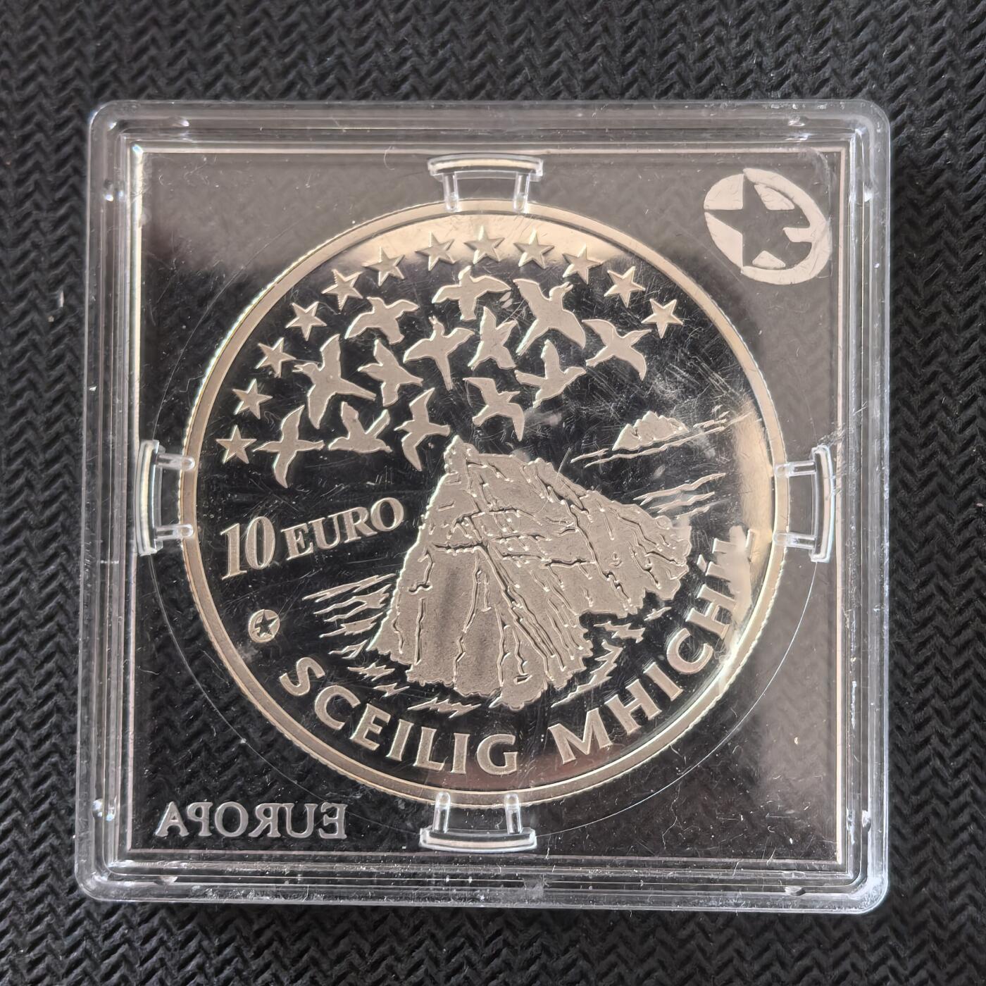 道一币馆币章第一百六十四场 欧洲之星 爱尔兰2008年斯凯利格·迈克尔岛10欧元精制银币  28.28g 925s