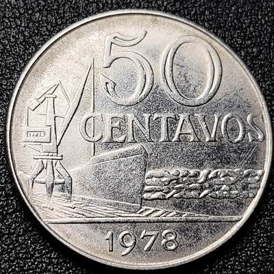 泉币菌-第172场- 精品福利场 - 1970年巴西50分镍币 CENTAVOS 27mm 巴西女神