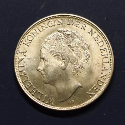 【全场包邮】纯粹捡漏拍497场-持续更新中 - 库拉索1944年威廉明娜女王2.5盾银币【38毫米25克72%】