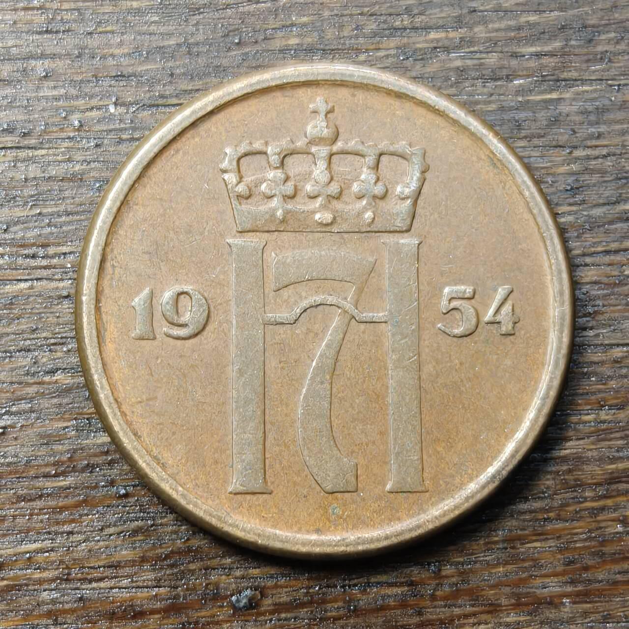 【铜匠收藏】★第138场★散币场。不寄存，30包邮。不满30元，支付5元运费。《接受代拍 代送NGC评级》 70【无寄存】挪威 1954年 2欧尔 铜币