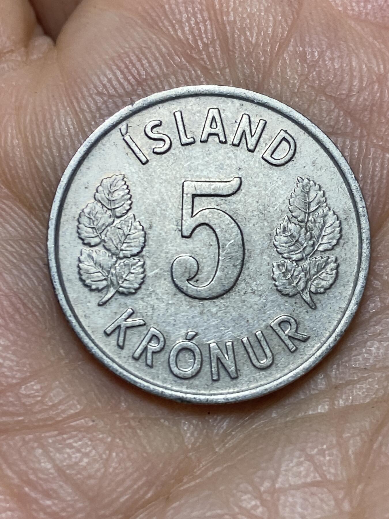 2026年第十一场(总第一百八十场）外国好品散币场(免佣金) 冰岛🇮🇸1977年5克朗(共和国时期第一套)