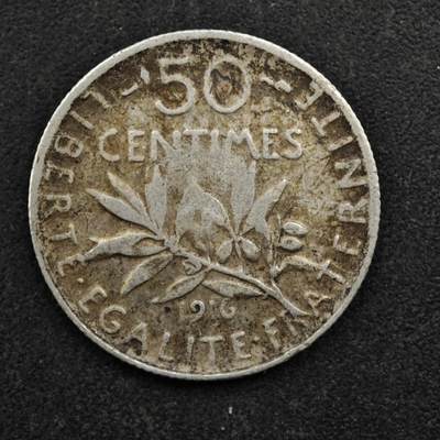 【淘币小摊】实时拍第八百五十拍   散币银币场   满百包邮可预留二周 每周一统一发货   - 法国1916年播种女神50分银币2.5克835银参考银价45