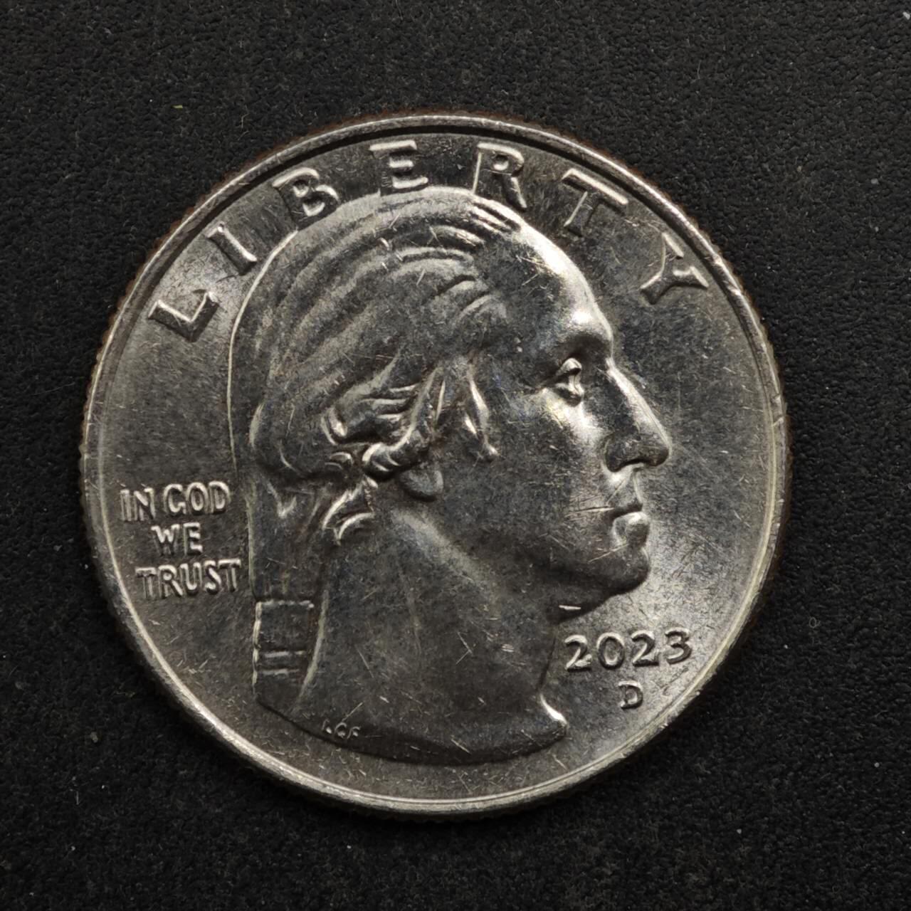 【淘币小摊】实时拍第八百五十拍   散币银币场   满百包邮可预留二周 每周一统一发货   美国2023年杰出女性25分纪念币