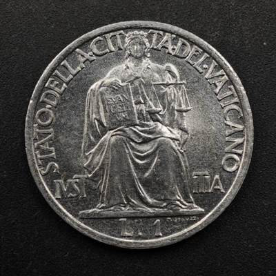 【淘币小摊】实时拍第八百五十拍   散币银币场   满百包邮可预留二周 每周一统一发货   - 梵蒂冈1942年1里拉