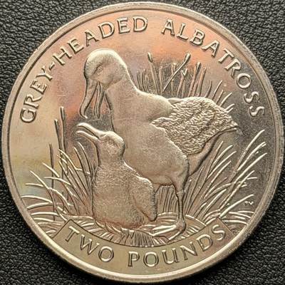 ＜星葵钱币社＞散币克朗场第68期·1月23日发货 - 南乔治亚岛和南桑威奇群岛2006年灰头信天翁2镑克朗型纪念币