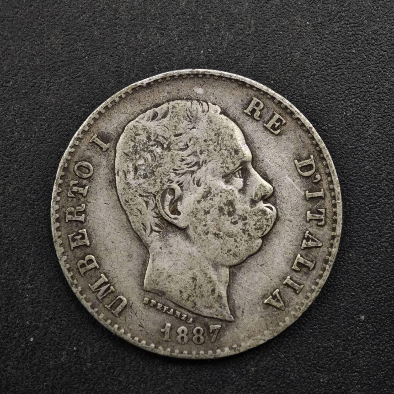 【淘币小摊】实时拍第八百五十拍   散币银币场   满百包邮可预留二周 每周一统一发货   意大利1887年1里拉银币