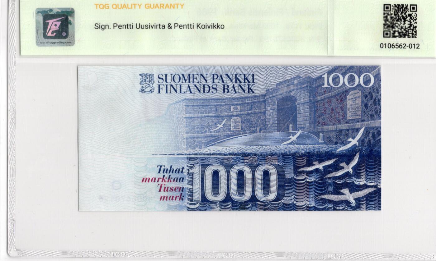 喜羊羊钱币收藏2026第14期(评级币场) 	芬兰	P-117a 1986年1000马克		64				8006670196			