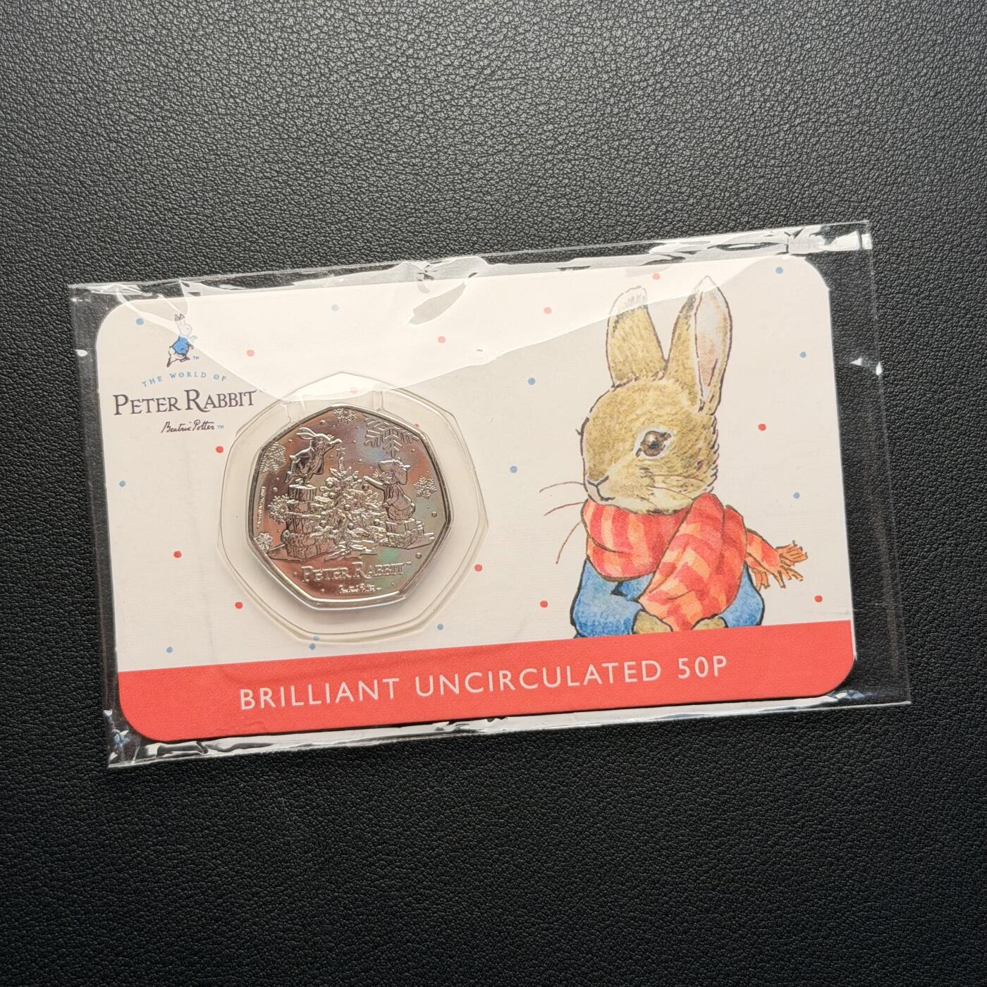 ＜星葵钱币社＞散币克朗场第68期·1月23日发货 皮特凯恩群岛2023年彼得兔的圣诞节50便士卡装纪念币