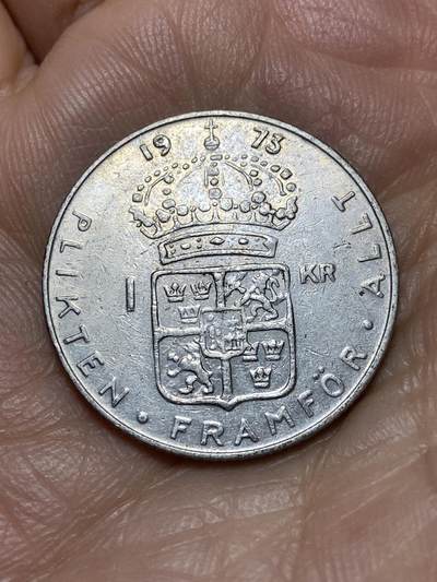 2026年第十一场(总第一百八十场）外国好品散币场(免佣金) - 瑞典🇸🇪1973年1克朗(古斯塔夫六世逝世年，第二版关门年)