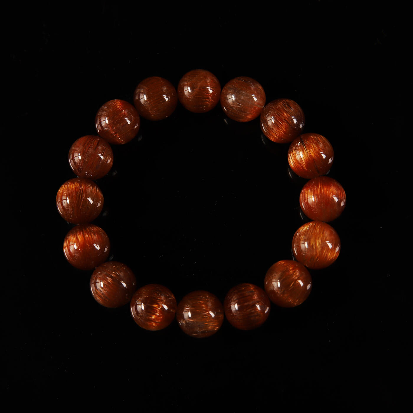 瑰丽珠宝（一） 高品 爆强猫眼铜顺发晶手串