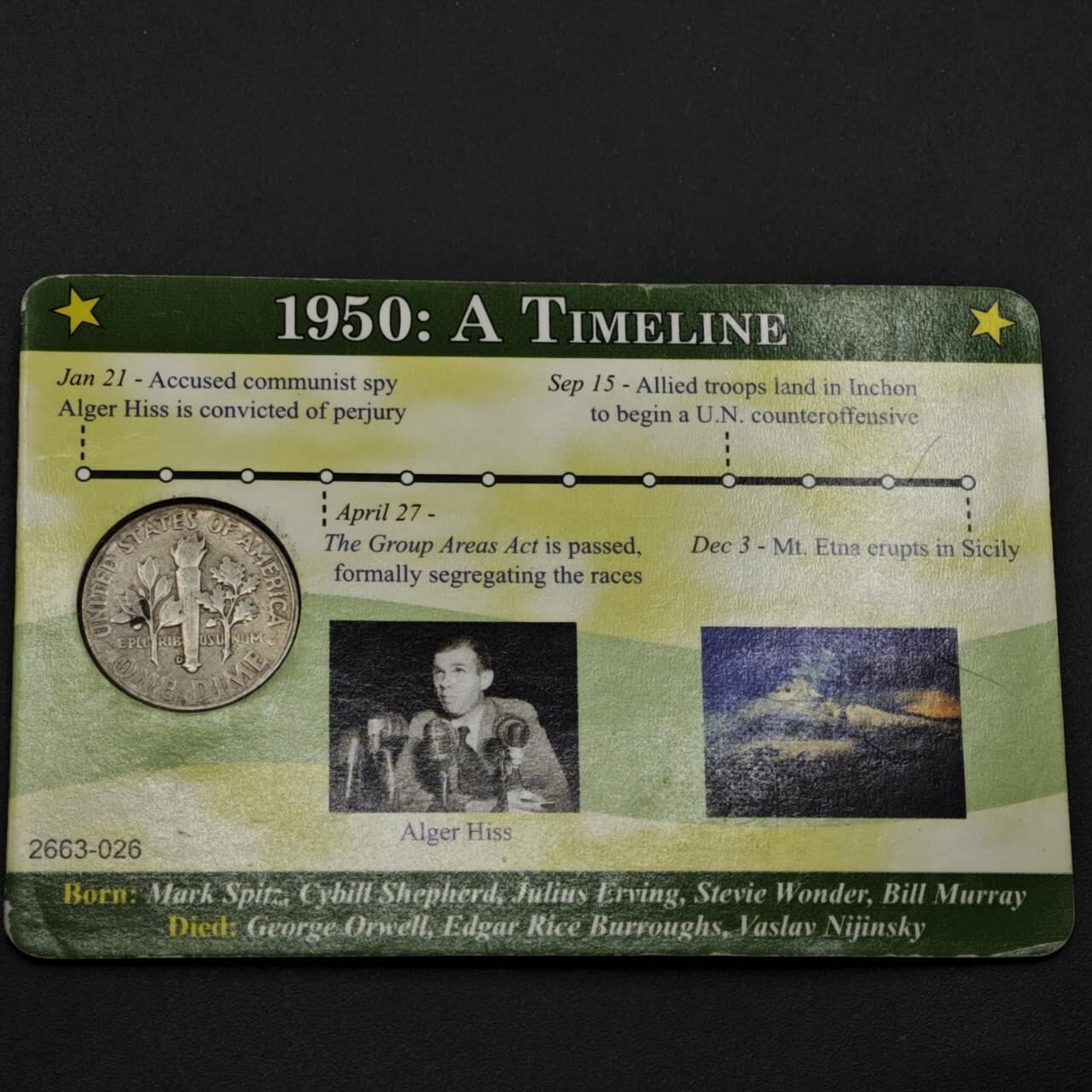 【淘币小摊】实时拍第八百五十拍   散币银币场   满百包邮可预留二周 每周一统一发货   美国1950年罗斯福10分银币2.5克900银参考银价48