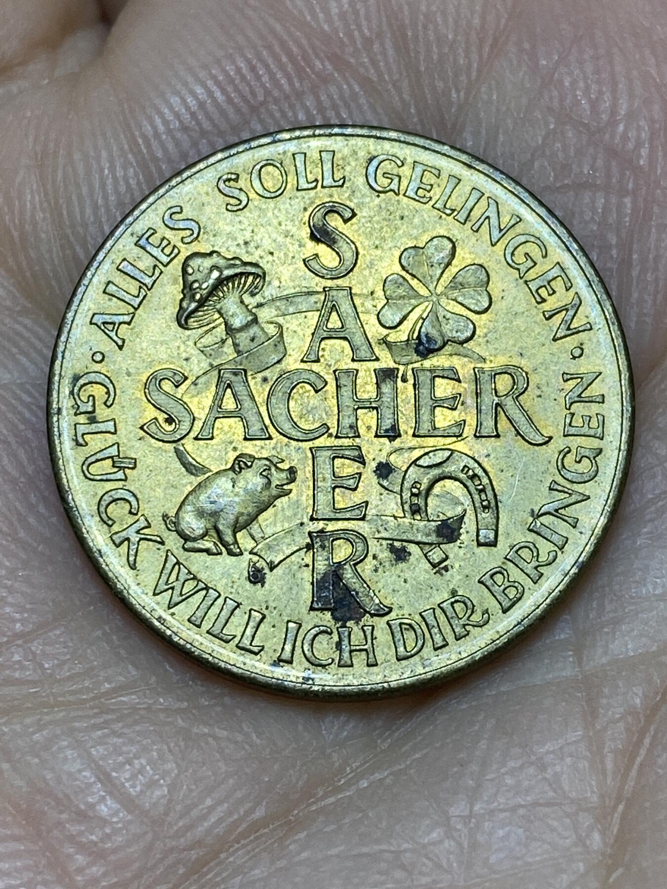 2026年第十一场(总第一百八十场）外国好品散币场(免佣金) 少见–奥地利🇦🇹1964年维也纳萨赫酒店新年幸运纪念章(该酒店制作的萨赫蛋糕闻名全球)