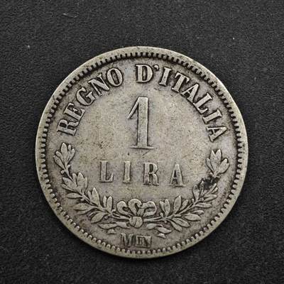 【淘币小摊】实时拍第八百五十拍   散币银币场   满百包邮可预留二周 每周一统一发货   - 意大利1863年1里拉银币