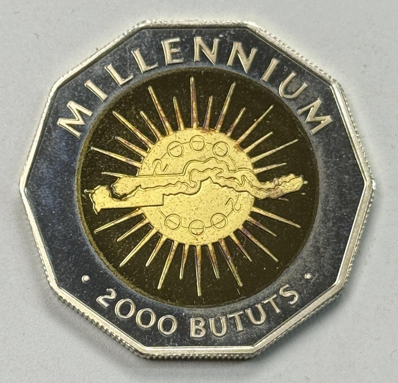 S&S Numismatic世界钱币-拍卖 第119期  冈比亚2000年 千禧年 2000达拉西精制纪念镀金银币 28.28克925银