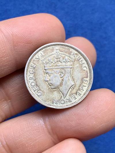 《竞宝斋》第459场 周日，周一，2场连拍 （全场包邮）欢迎送拍 - 南罗德西亚1942年乔治六世1先令银币 高银年份 包浆漂亮