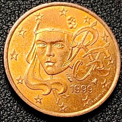 泉币菌-第172场- 精品福利场 - 法国5欧分硬币 玛丽安娜头像 纪念币铜钱