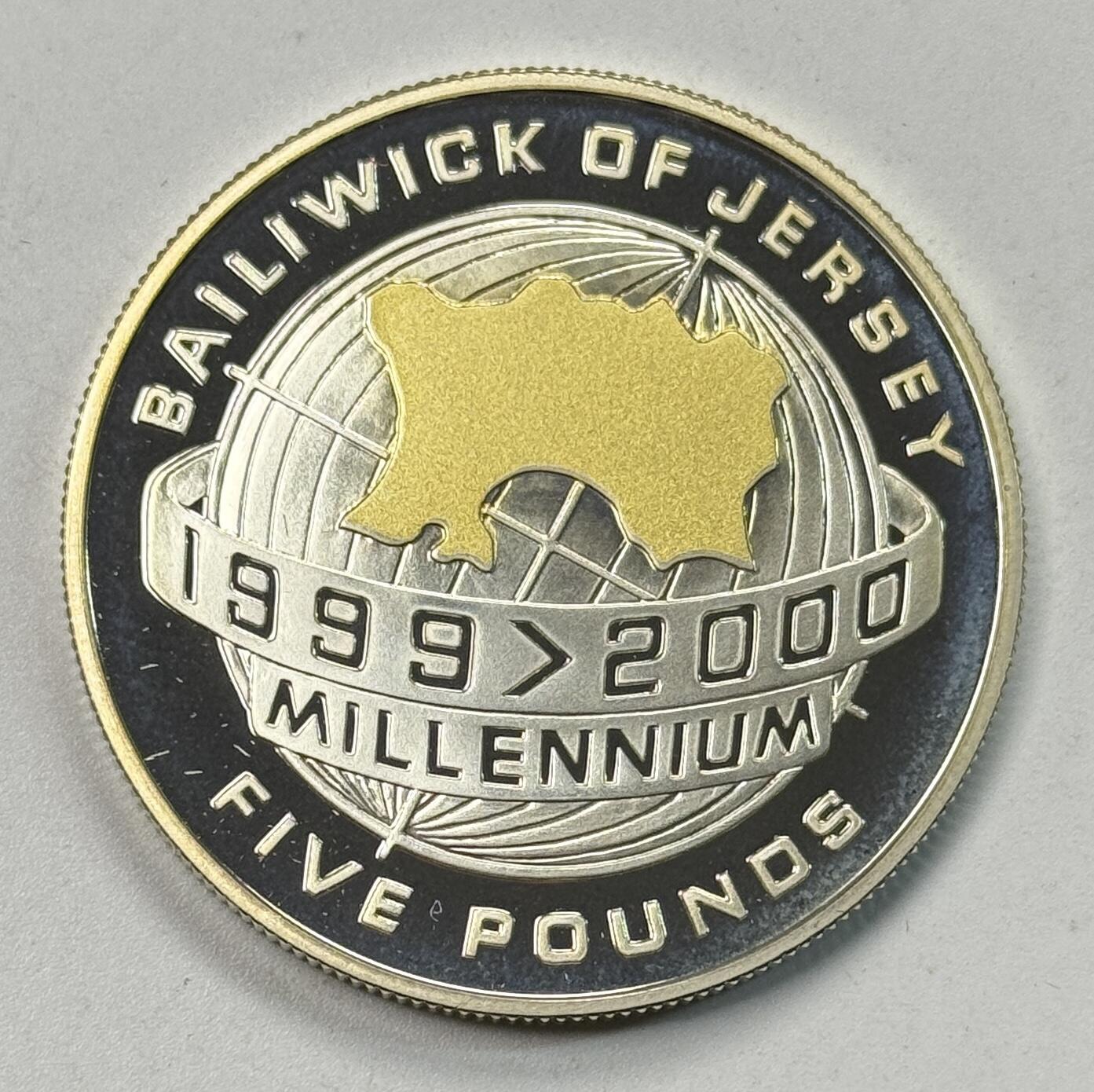 S&S Numismatic世界钱币-拍卖 第119期  泽西岛2000年 千禧年 5英镑精制纪念银币 28.28克925银