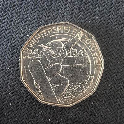 道一币馆币章第一百六十四场 - 奥地利2010年世界滑雪锦标赛5欧元银币  10g 800s