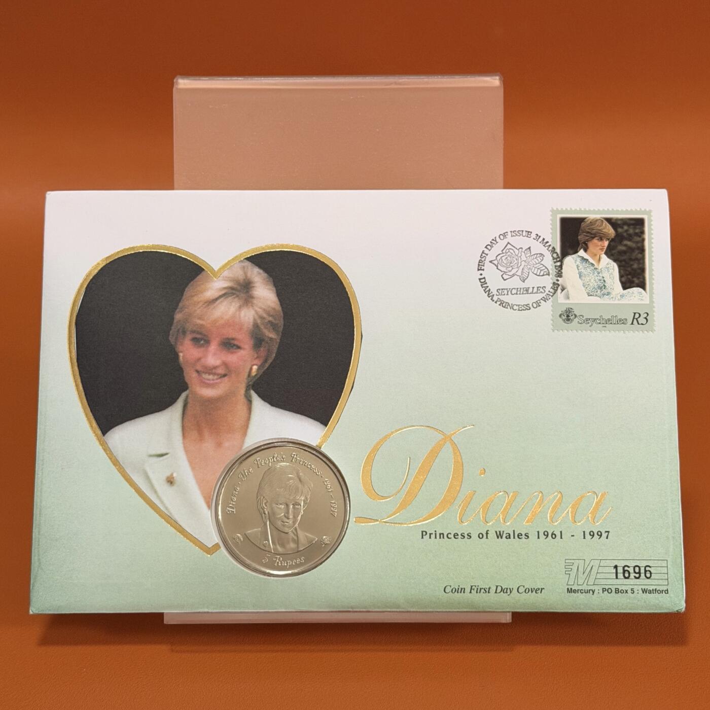 ＜星葵钱币社＞散币克朗场第68期·1月23日发货 〈邮币封〉塞舌尔1997年人民的王妃·黛安娜5卢比克朗型纪念币