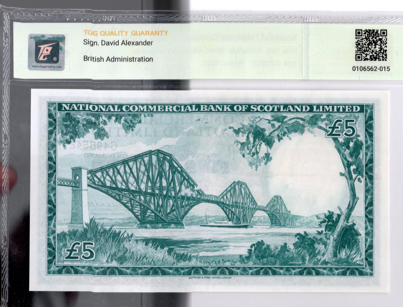 喜羊羊钱币收藏2026第13期(高性价比评级币场) 	苏格兰/国民商业银行	P-266 1959年5镑	58				C498542			