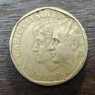 【铜匠收藏】★第138场★散币场。不寄存，30包邮。不满30元，支付5元运费。《接受代拍 代送NGC评级》 - 95【无寄存】西班牙 1988年 卡洛斯苏菲亚夫妇 500比塞塔 铜币