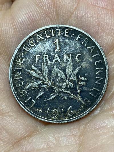 2026年第十一场(总第一百八十场）外国好品散币场(免佣金) - 法兰西第三共和国1916年1法郎银币(第二版，835高银)