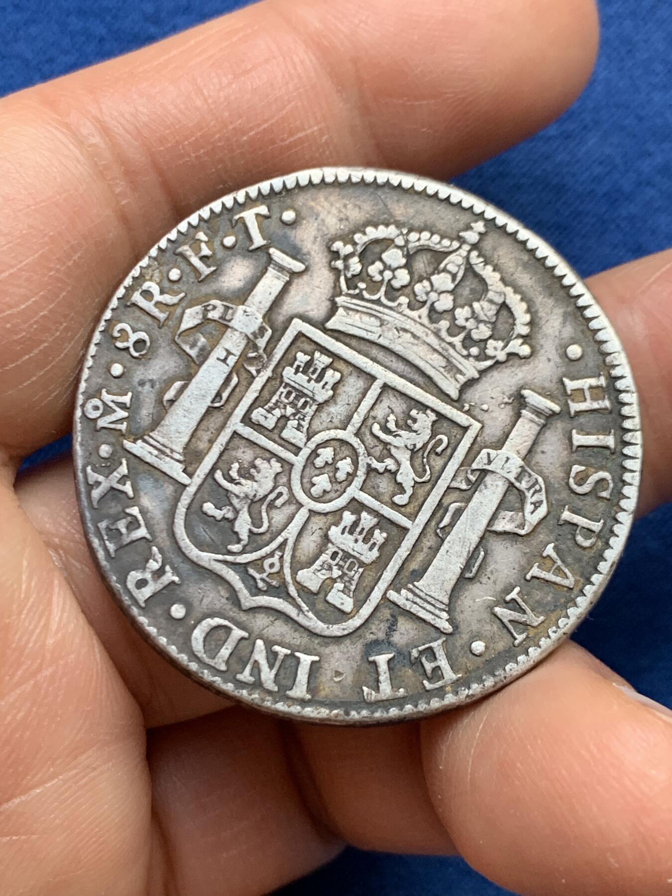 《竞宝斋》第459场 周日，周一，2场连拍 （全场包邮）欢迎送拍 墨西哥1803年卡洛斯四世8里亚尔银币