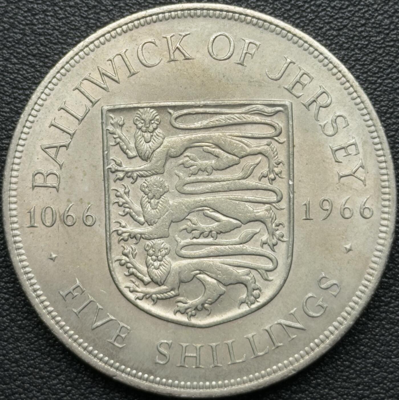 ＜星葵钱币社＞散币克朗场第68期·1月23日发货 泽西岛1966年黑斯廷斯战役900周年5先令克朗型纪念币