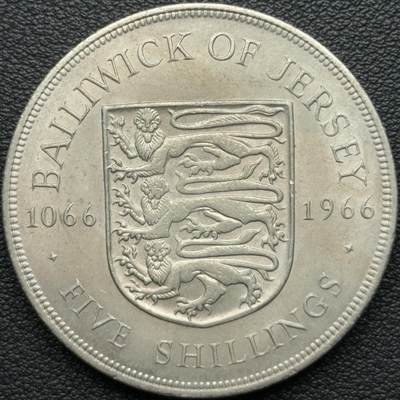 ＜星葵钱币社＞散币克朗场第68期·1月23日发货 - 泽西岛1966年黑斯廷斯战役900周年5先令克朗型纪念币