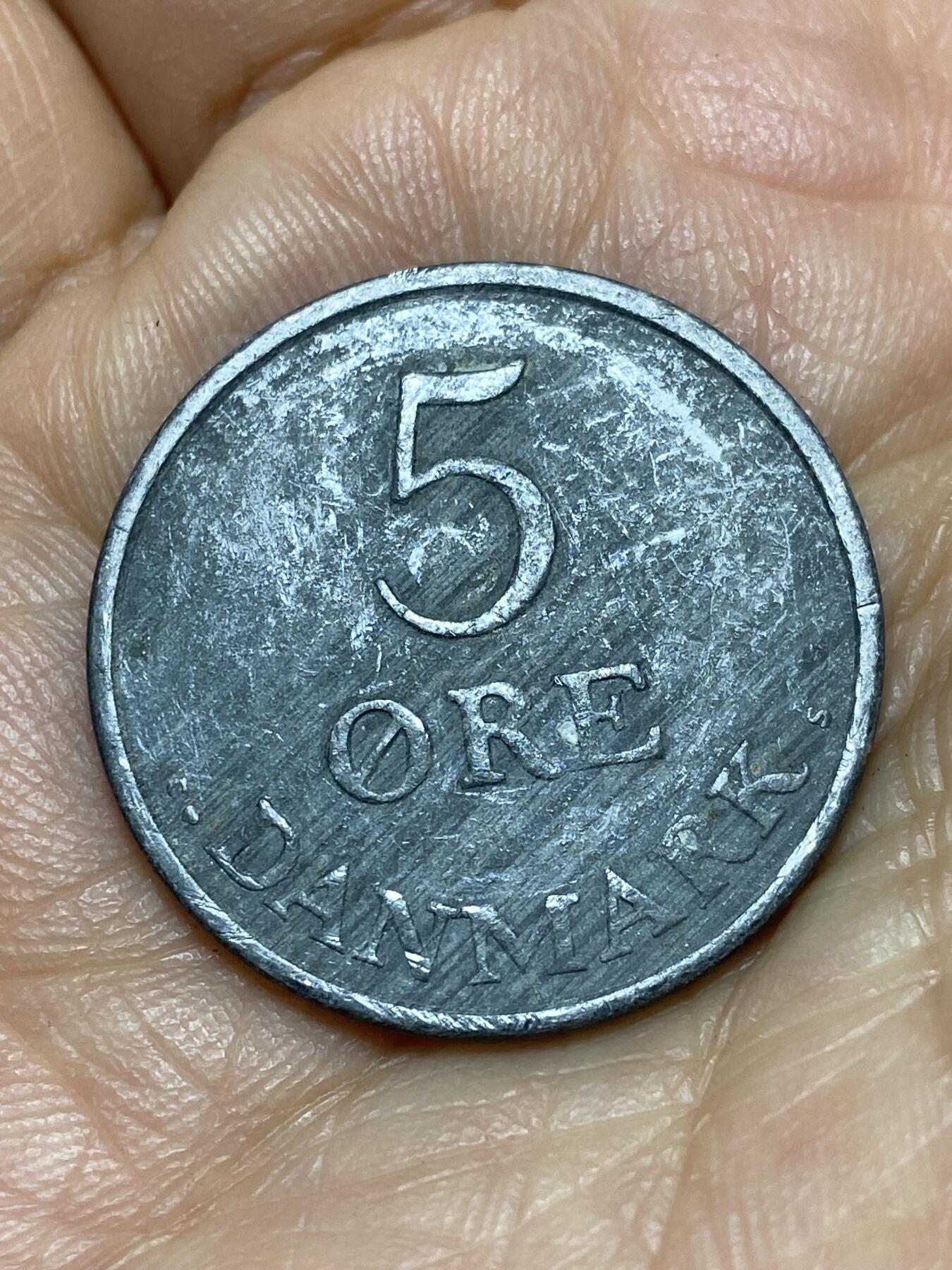 2026年第十一场(总第一百八十场）外国好品散币场(免佣金) 丹麦🇩🇰1957年5欧尔(弗雷德里克九世第二版，C; S版)