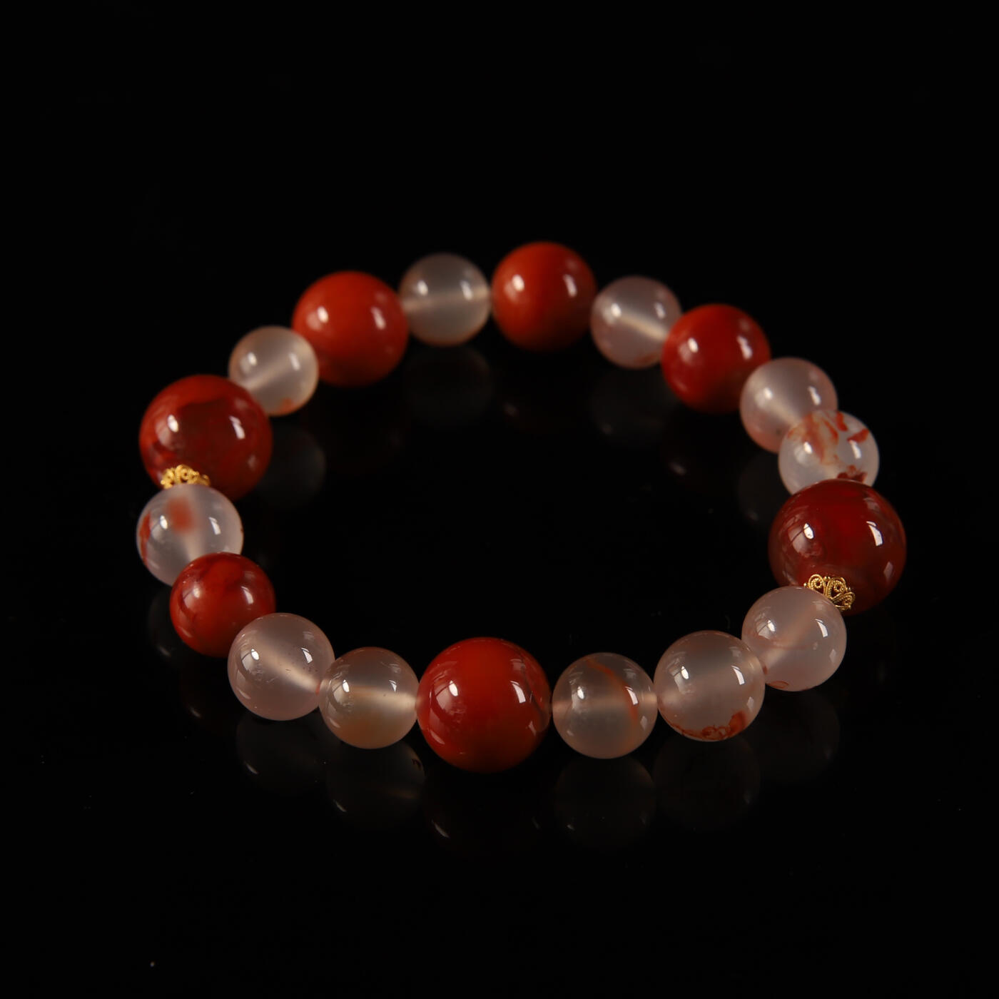 瑰丽珠宝（一） 新中式18K金设计款南红手串