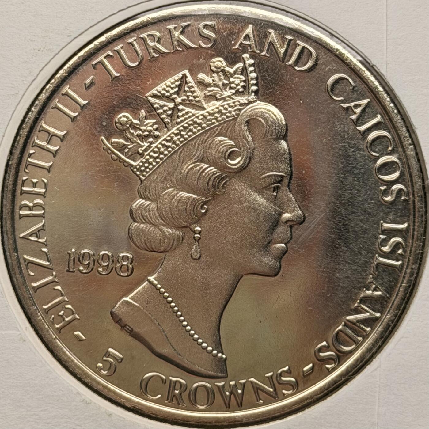 ＜星葵钱币社＞散币克朗场第68期·1月23日发货 〈邮币封〉特克斯和凯科斯群岛戴安娜王妃5克朗纪念币