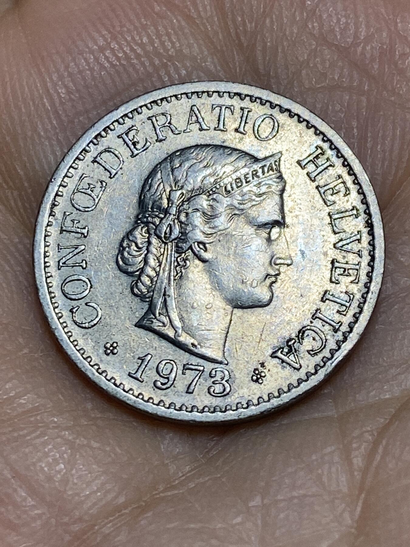 2026年第十一场(总第一百八十场）外国好品散币场(免佣金) 瑞士🇨🇭1973年10拉彭(第二版，无标版)