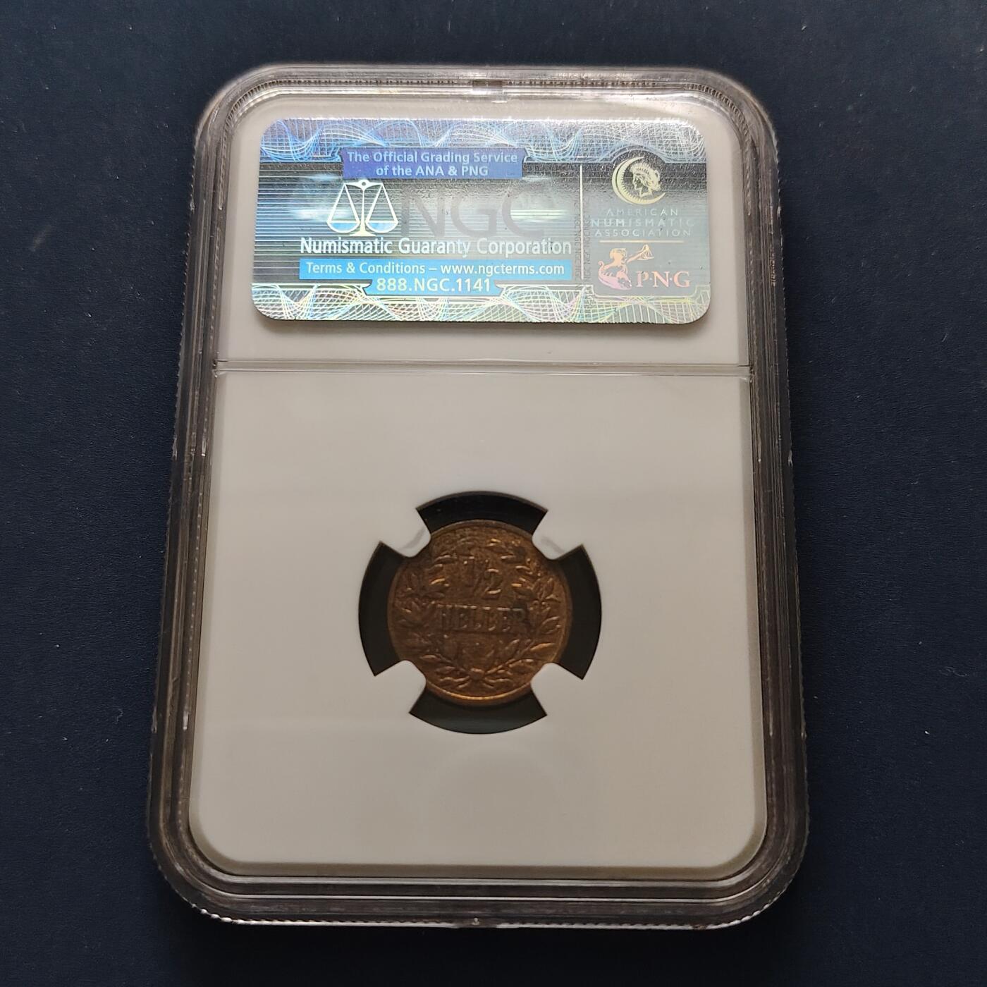 【全场包邮】纯粹捡漏拍497场-持续更新中 德属东非1905年1/2赫勒-NGC AU DETAILS