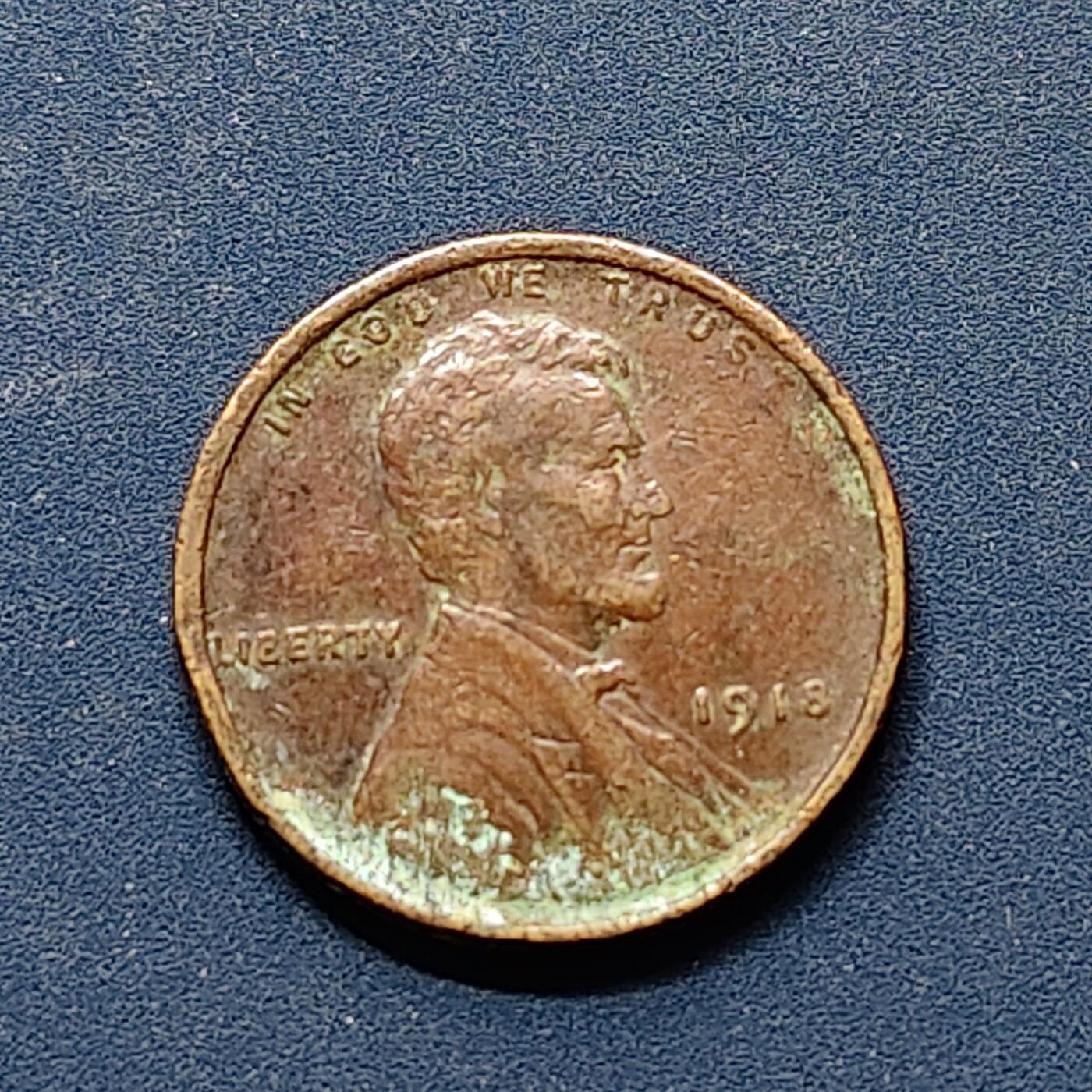 【全场包邮】纯粹捡漏拍496场-持续更新中 美国1918年林肯稻穗1分铜币