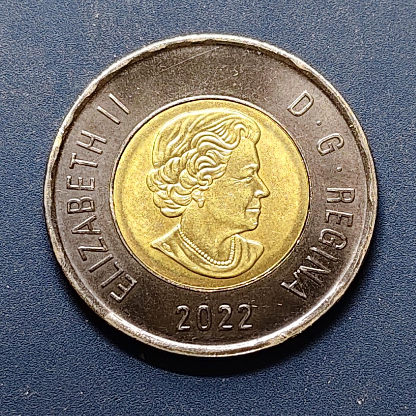 【全场包邮】纯粹捡漏拍496场-持续更新中 加拿大2022年2元女王逝世黑镍环边向女王哀悼致敬特别版双色币